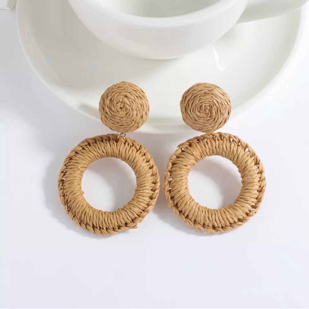 Basket Weaved Boho Earrings